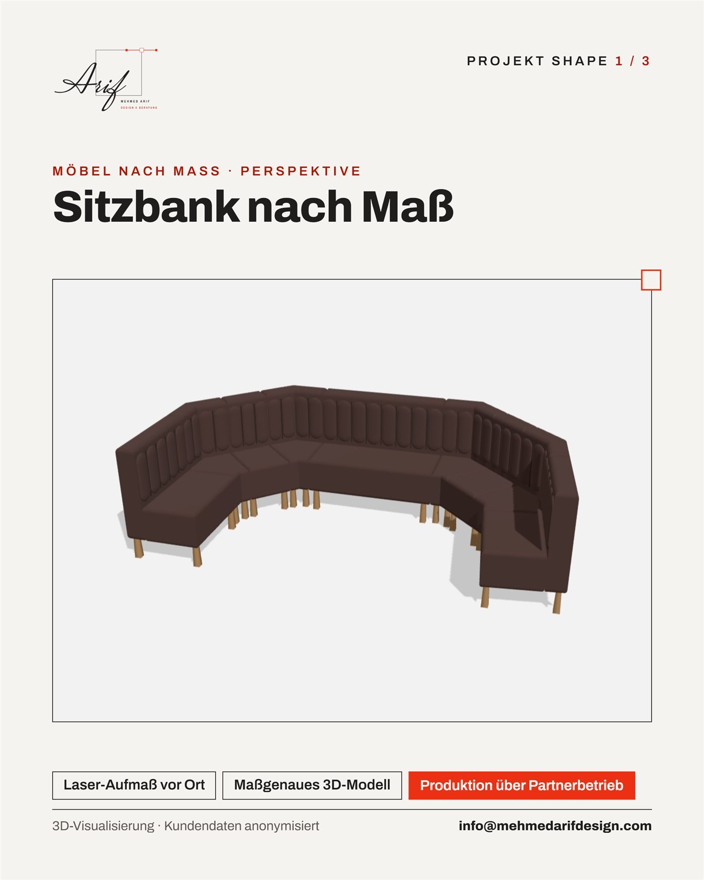 P-03 Shape · Custom bench seating — 2